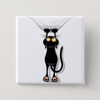 Hanging Cat Pinback Button by mitmoo3 at Zazzle
