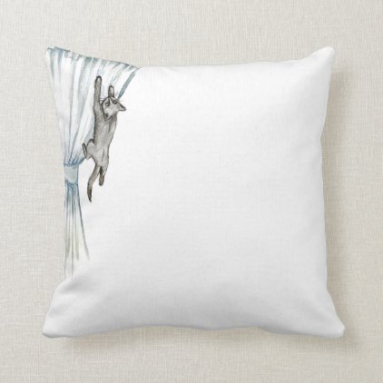 Hanging Cat Throw Pillow