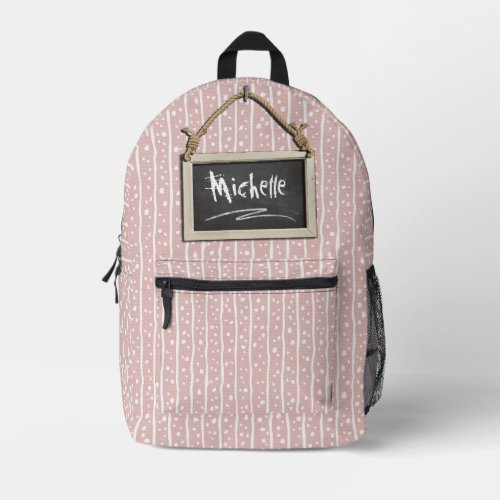 Hanging Chalkboard Pink ID397 Printed Backpack