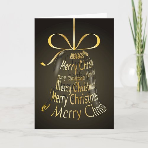 Hanging Christmas Bell Made Of Merry Christmas Holiday Card