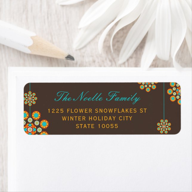 Hanging Christmas Snowflakes Flower Chic Holiday  Label (Insitu)
