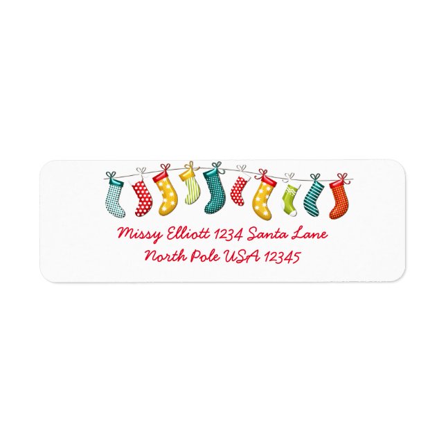 Hanging Christmas Stockings Label (Front)