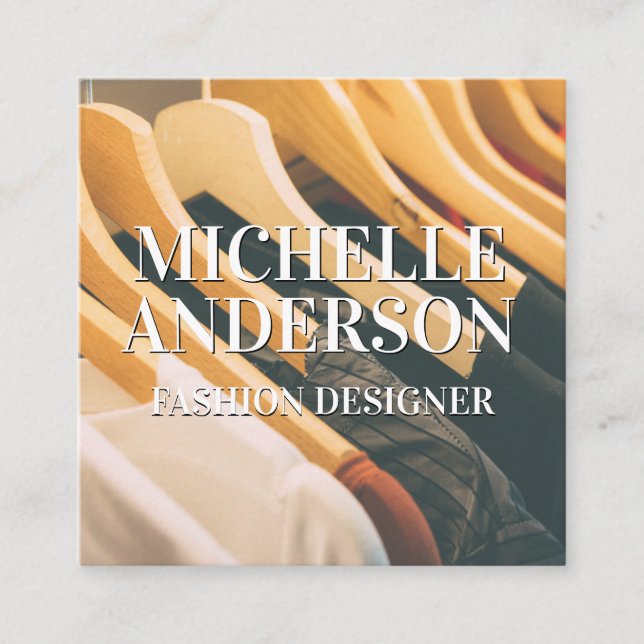 Hanging Clothes | Wardrobe Square Business Card (Front)