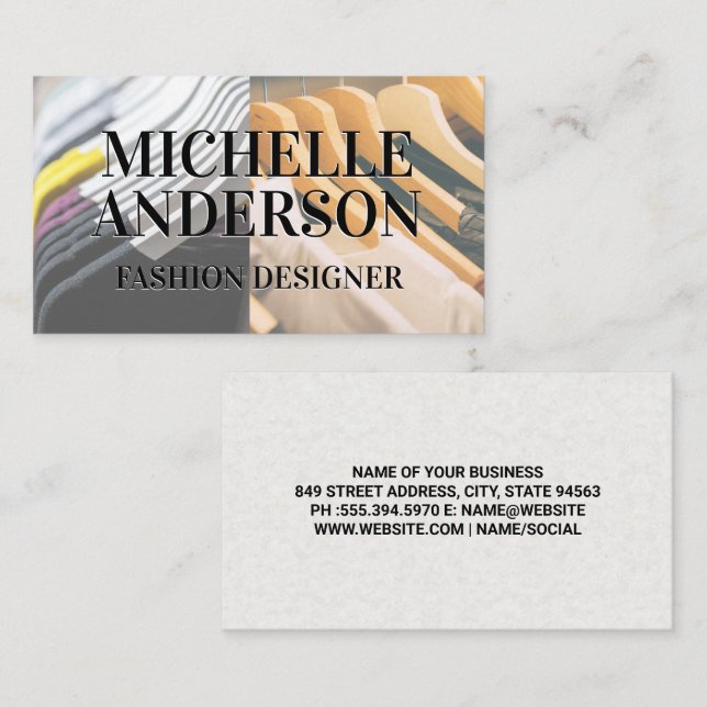 Hanging Clothing | Wardrobe Design Business Card (Front/Back)