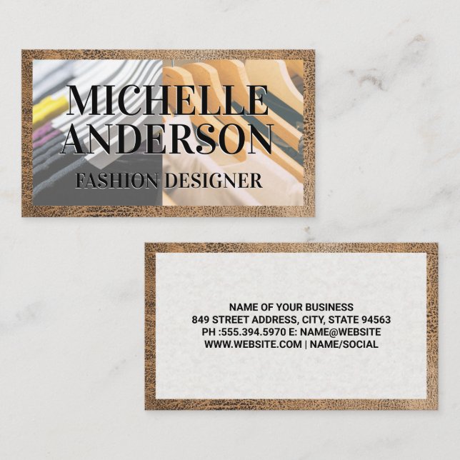 Hanging Clothing | Wardrobe | Leather Business Card (Front/Back)
