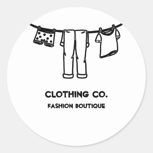 Hanging Dirty Clothes Washing Classic Round Sticker