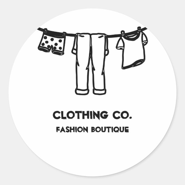 Hanging Dirty Clothes Washing Classic Round Sticker (Front)
