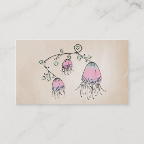 Hanging Doodle Flowers Business Cards