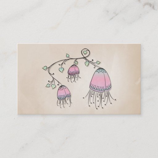 Customizable Hanging Doodle Flowers Business Cards
