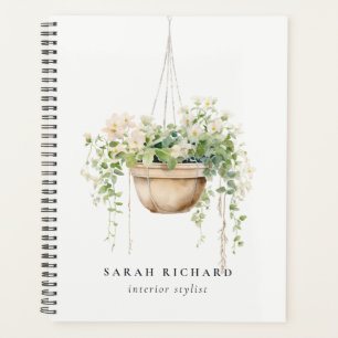 Hanging Floral House Plants Watercolor Botanical Planner
