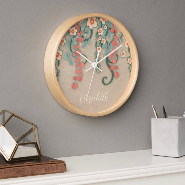 “Hanging Floral” Personalized Inspirivity Clock (Creator Uploaded)