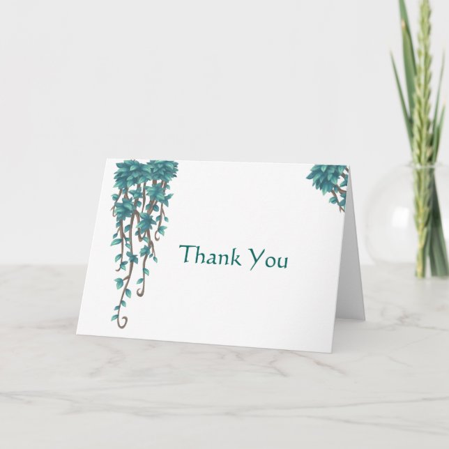 Hanging Floral Teal Simple Decoration Thank You (Front)