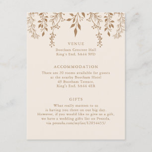 Hanging Florals Foliage Warm Romantic Boho Detail Enclosure Card