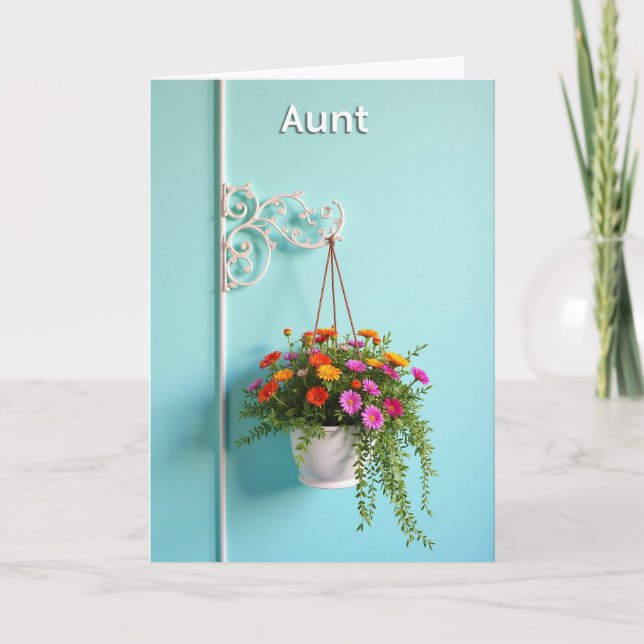 Hanging Flower Aunt Card (Front)