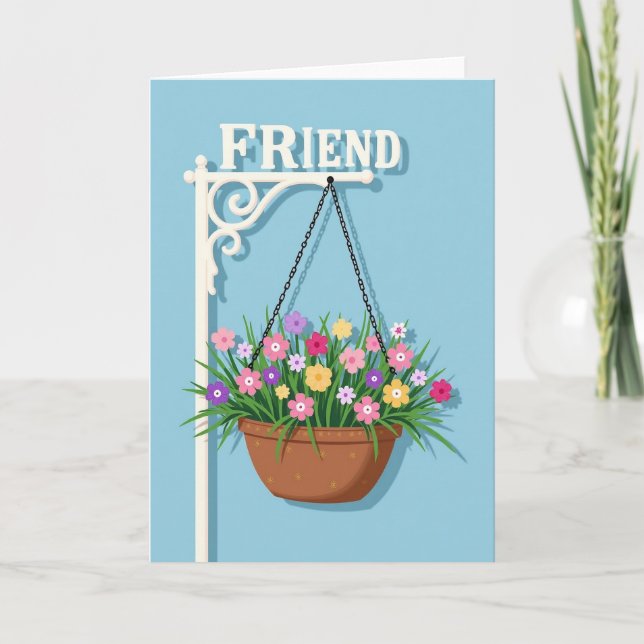 Hanging Flower Friend Card (Front)