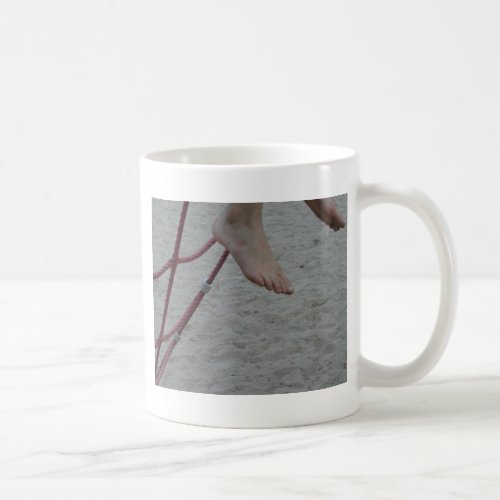 hanging foot climbing frame feet playground sand coffee mug