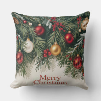 Hanging Garland Cheer Throw Pillow