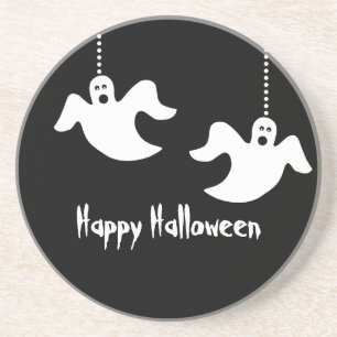 Hanging Ghosts Halloween Coaster, Black Drink Coaster