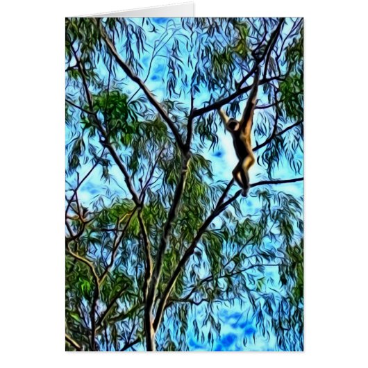 "Hanging Gibbon" Artwork Cards (Front)
