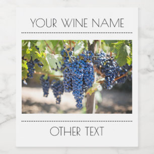 Hanging Grapes Wine Bottle Label