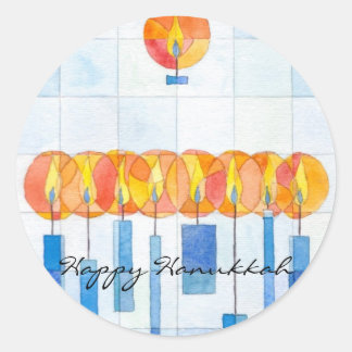 Hanging Hanukkah Candles Classic Round Sticker