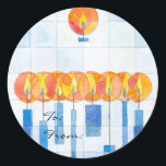 Hanging Hanukkah Candles Gift Tag<br><div class="desc">Hanging Hanukkah Candles by artist Moshe Mikanovsky will give you a fresh and contemporary look for your Hanukkah gift and card need. Using this customizable gift tag,  you can add the To and From names,  or order blank.</div>