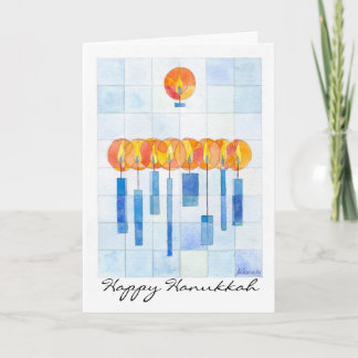 Hanging Hanukkah Candles Holiday Card