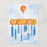 Hanging Hanukkah Candles Holiday Postcard<br><div class="desc">Hanging Hanukkah Candles by artist Moshe Mikanovsky will give you a fresh and contemporary look for your Hanukkah gift and card needs</div>