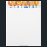 Hanging Hanukkah Candles Letterhead<br><div class="desc">Hanging Hanukkah Candles by artist Moshe Mikanovsky will give you a fresh and contemporary look for your Hanukkah gift and card needs. Using this customizable letterhead you can send beautiful Hanukkah letters or invitations to all your associates, family and friends. Just add your text in the customization options, or order...</div>