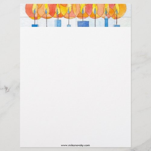 Hanging Hanukkah Candles Letterhead