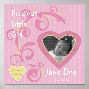 Hanging Heart Girl Scrapbook Page Poster