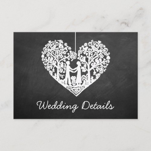 Hanging Heart Tree Chalkboard Wedding Collection Enclosure Card