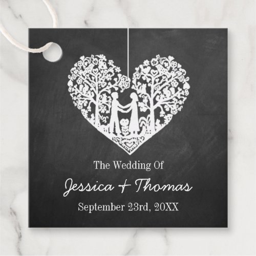 Hanging Heart Tree Chalkboard Wedding Collection Favor Tags
