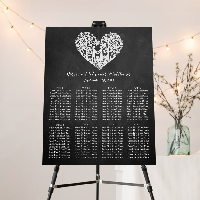 Hanging Heart Tree Chalkboard Wedding Collection Foam Board (In Situ (Stand))