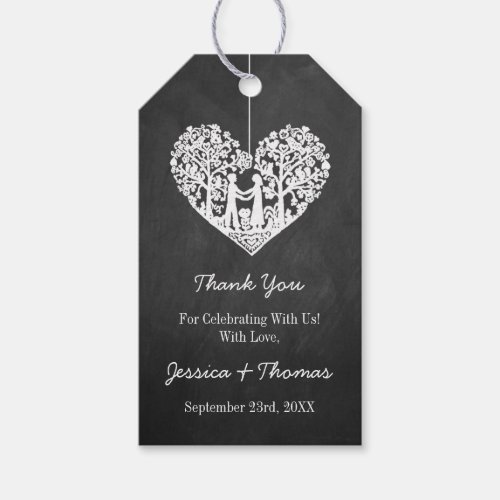 Hanging Heart Tree Chalkboard Wedding Collection Gift Tags