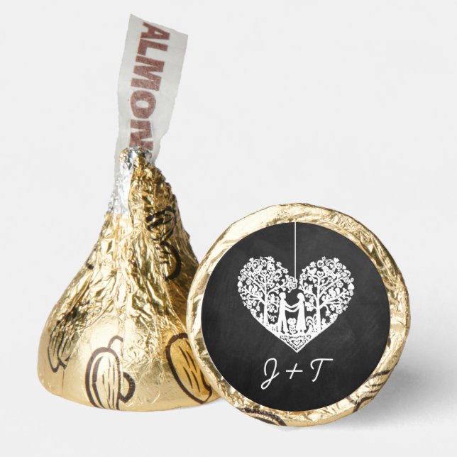 Hanging Heart Tree Chalkboard Wedding Collection Hershey®'s Kisses® (Front)
