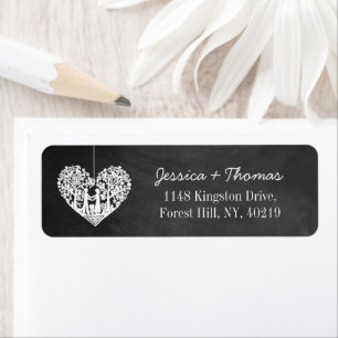 Hanging Heart Tree Chalkboard Wedding Collection Label