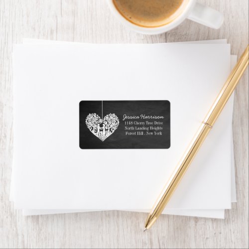 Hanging Heart Tree Chalkboard Wedding Collection Label