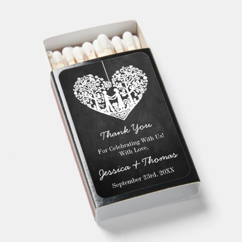 Hanging Heart Tree Chalkboard Wedding Collection Matchboxes
