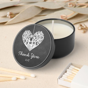 Hanging Heart Tree Chalkboard Wedding Collection Mini Candle Favors
