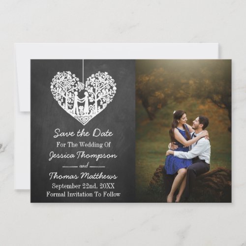 Hanging Heart Tree Chalkboard Wedding Collection Save The Date
