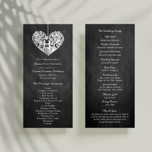 Hanging Heart Tree Chalkboard Wedding Program