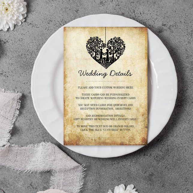 Hanging Heart Tree Vintage Wedding Collection Enclosure Card (Creator Uploaded)