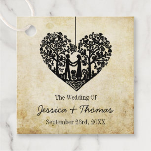 Hanging Heart Tree Vintage Wedding Collection Favor Tags