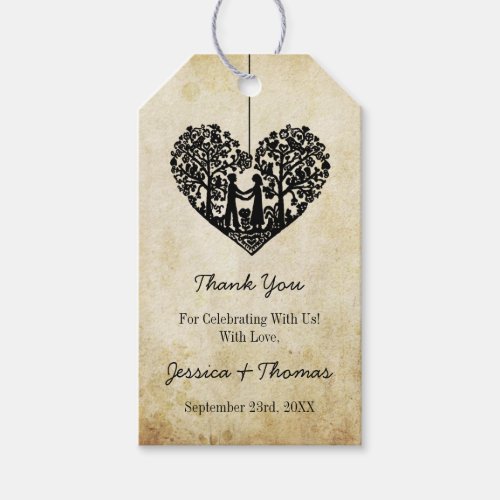 Hanging Heart Tree Vintage Wedding Collection Gift Tags