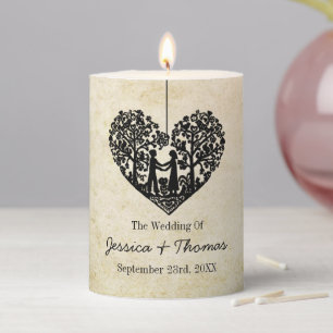 Hanging Heart Tree Vintage Wedding Collection Pillar Candle