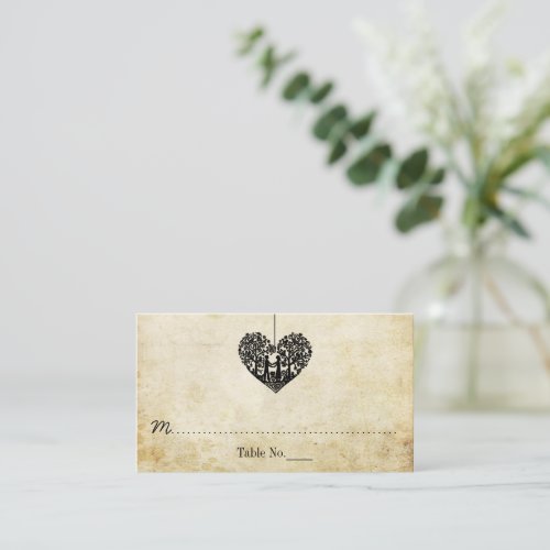 Hanging Heart Tree Vintage Wedding Collection Place Card