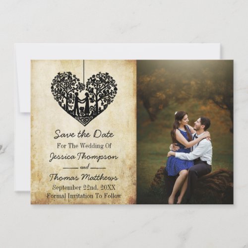 Hanging Heart Tree Vintage Wedding Collection Save The Date