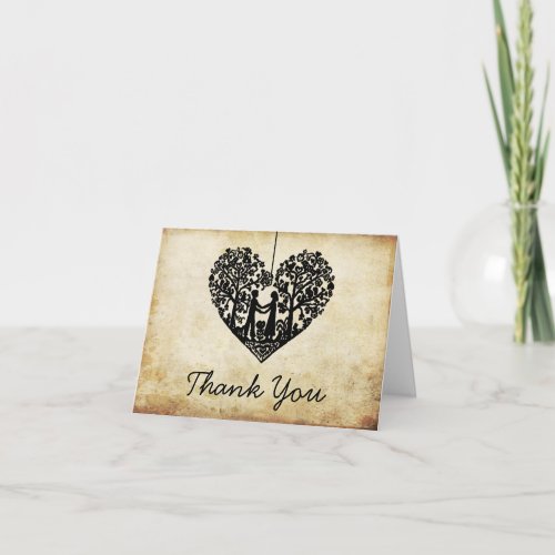 Hanging Heart Tree Vintage Wedding Thank You