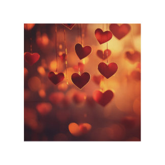 Hanging Hearts Canvas Wood Wall Art